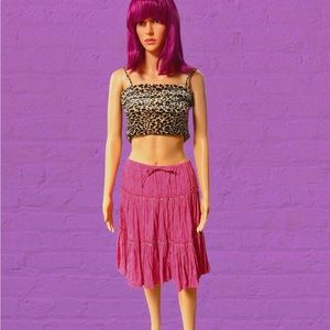 1990s y2k Bill Blass Jean Jacket Pink Floral Beaded Skirt